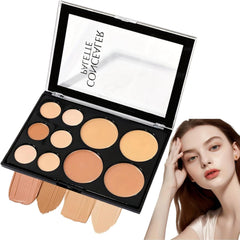 KASTWAVE Concealer Full Coverage,10-Shades Concealers & Correctors Cream,Contour Palette for Covering Dark Circles,Concealer Palette,Cream Foundation and Makeup Palette for All Skin Tones