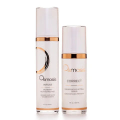 OSMOSIS Facial Mist and Serum Kit, INFUSE (2.7oz) Nutrient Hydrating Facial Mist and CORRECT (1oz) Preventative Retinal Facial Serum Collagen Booste