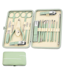 TZAONEN Manicure Set Mens Women Pedicure Set 18 In 1 Finger Nail Grooming Kit with Leather Travel Case Manicure Set Professional Nail Clippers kit Pedicure Care Tools