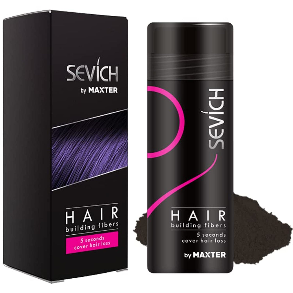 Maxter Hair Fiber for Men and Women - Hide Hair Loss Instantly - 100% Natural Powdered Cotton Microfibers (Dark Brown 25g)