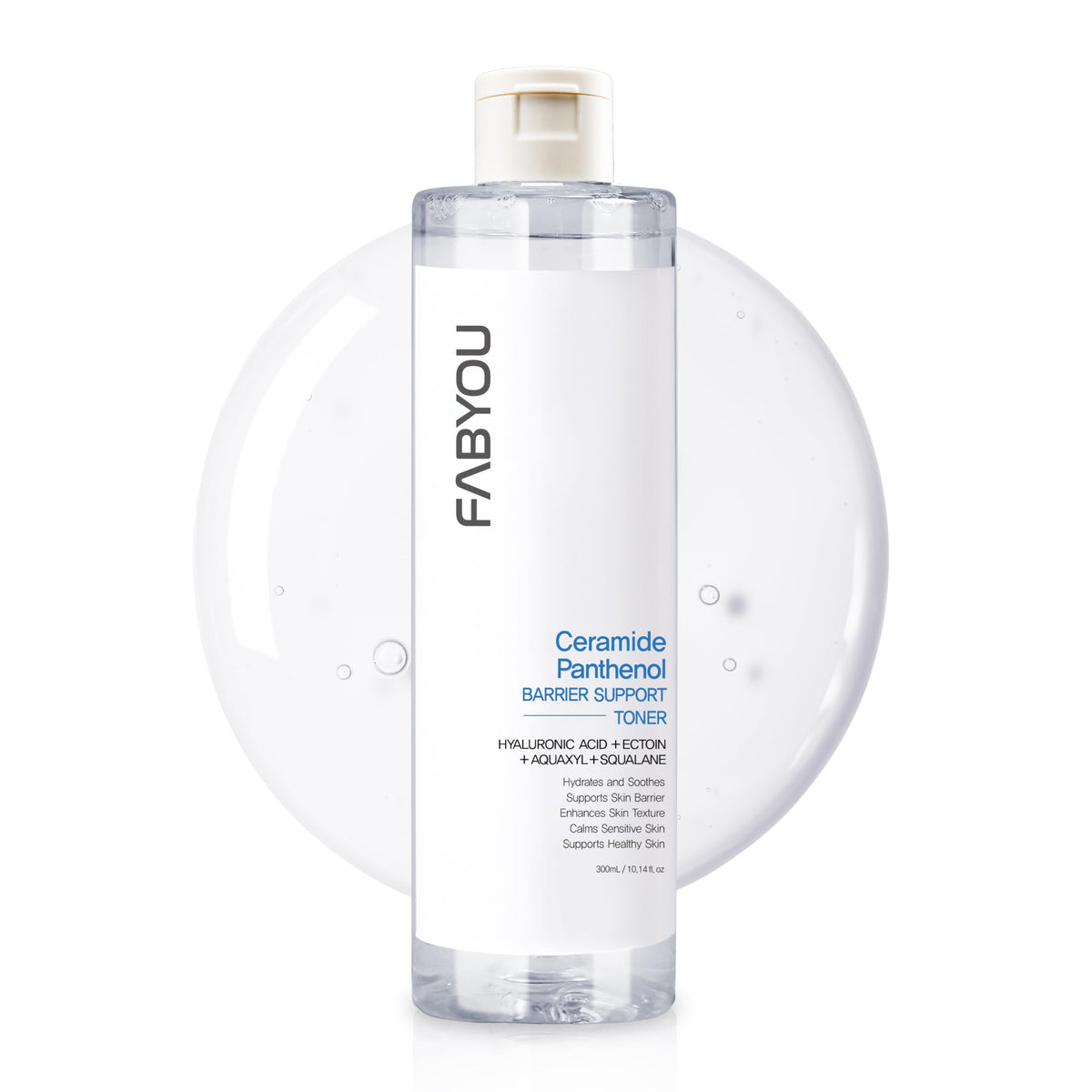 FABYOU Ceramide Panthenol Skin Barrier Support Toner 300ml – Korean Skincare for Deep Hydration, Soothing & Moisture Barrier care with a Non-Sticky, Gentle Daily Toner for Sensitive & Dry Skin
