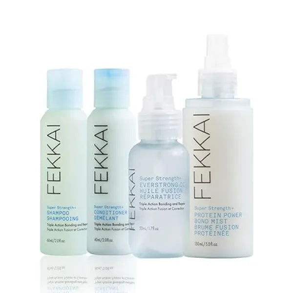 FEKKAI Super Strength+ Strengthen & Prep Bundle Includes Shampoo ConditionerEverstrong Bonding Oil + Protein PowerBond Mist