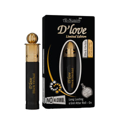 D'Love Black Orchid Alcohol Free Attar Roll On for Men - Pack of 2 (6ml Each) | Exquisite & Long Lasting Fragrance