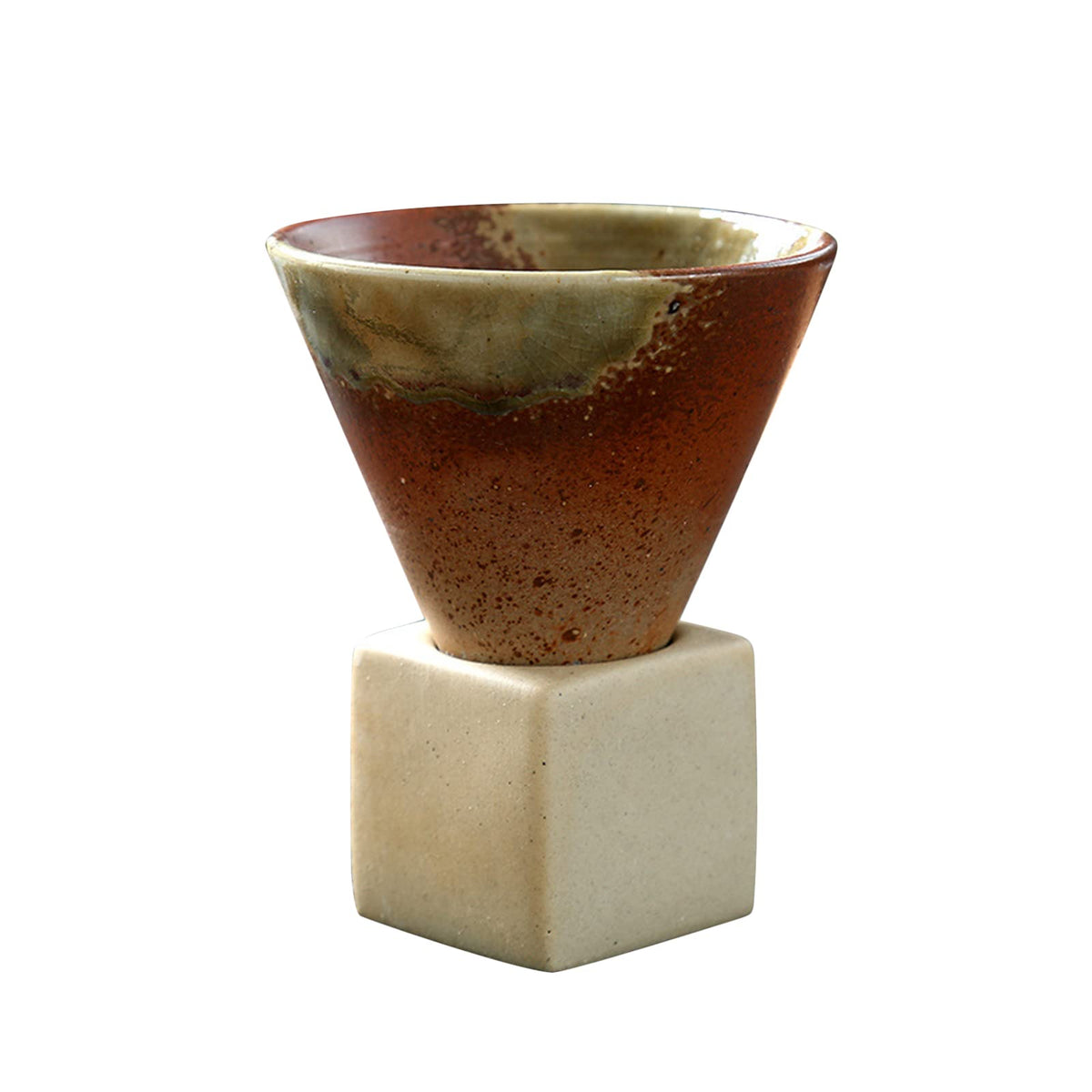 Leopacat Coarse Pottery Coffee Mug -Japanese Style Ceramic Tea Cup(Coffee)