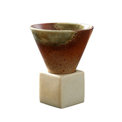 Leopacat Coarse Pottery Coffee Mug -Japanese Style Ceramic Tea Cup(Coffee)