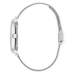 GUESS US Women's Silver-Tone Logo Analog Watch