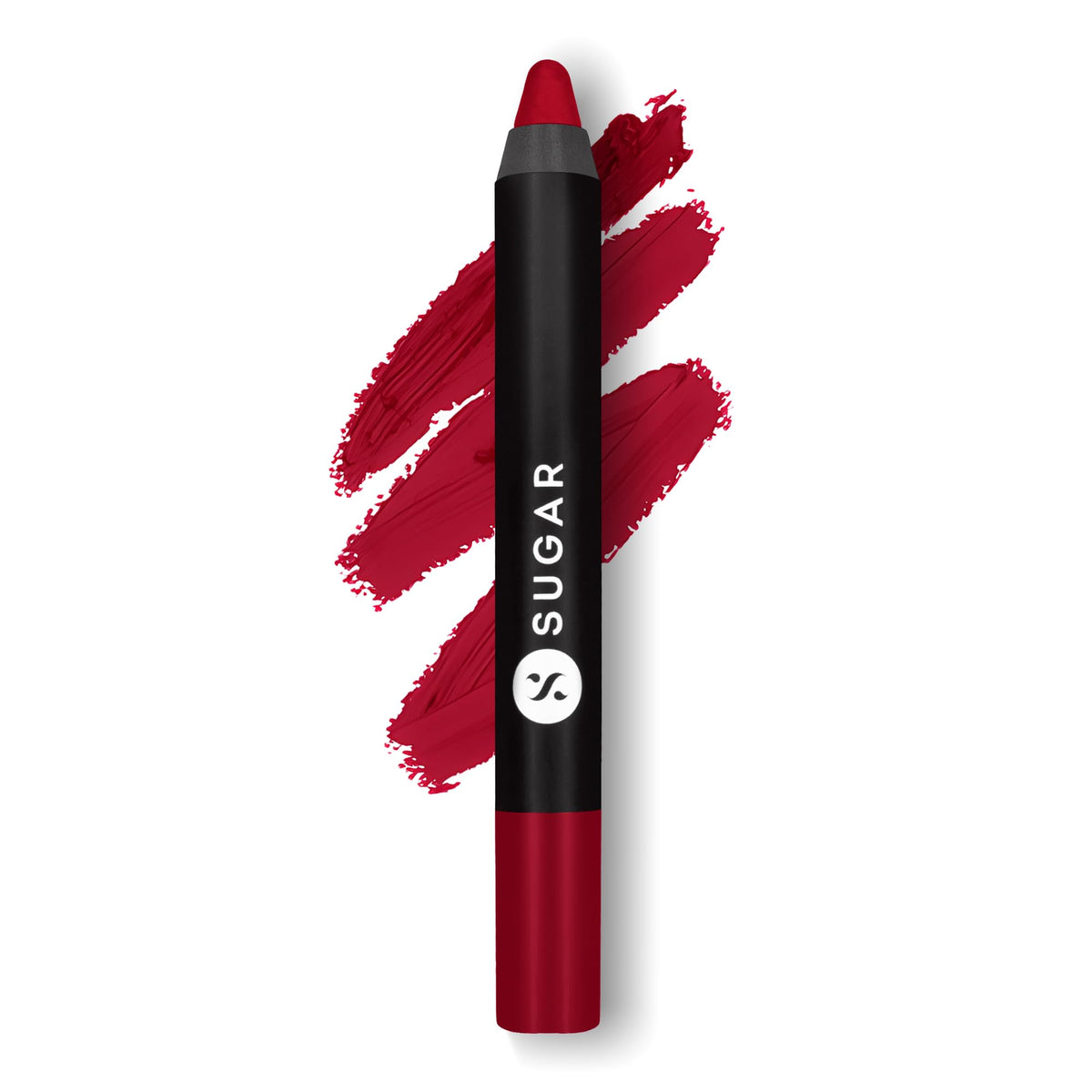 Sugar Cosmetics Matte as Hell Crayon Lipstick - 01 Scarlett O'Hara (Red) with Sharpener Highly pigmented, creamy texture, long-lasting matte finish