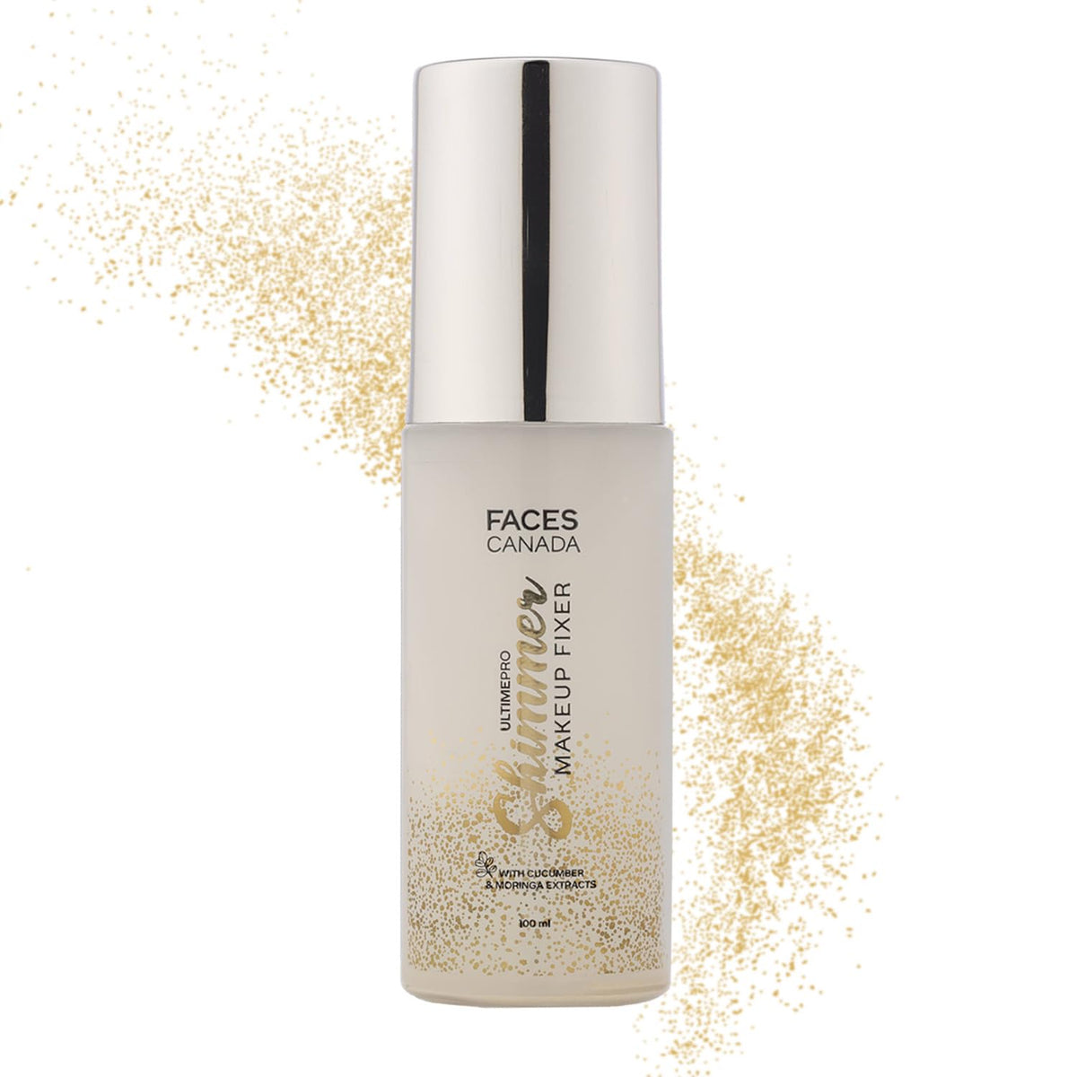 FACESCANADA Ultime Pro Shimmer Makeup Fixer, 100ml | Long Lasting Makeup Setting Spray | Keeps Makeup Intact | Glamourous Shimmer Finish | Hydrates, Soothes & Refreshes Skin | Alcohol Free
