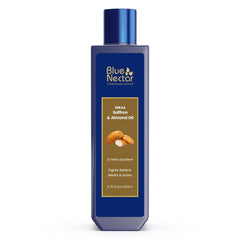 Blue Nectar Saffron & Almond Oil | Fights Stretch Marks | Moisturizes & Nourishes Skin | For All Skin Types (12 Herbs, 200ml)