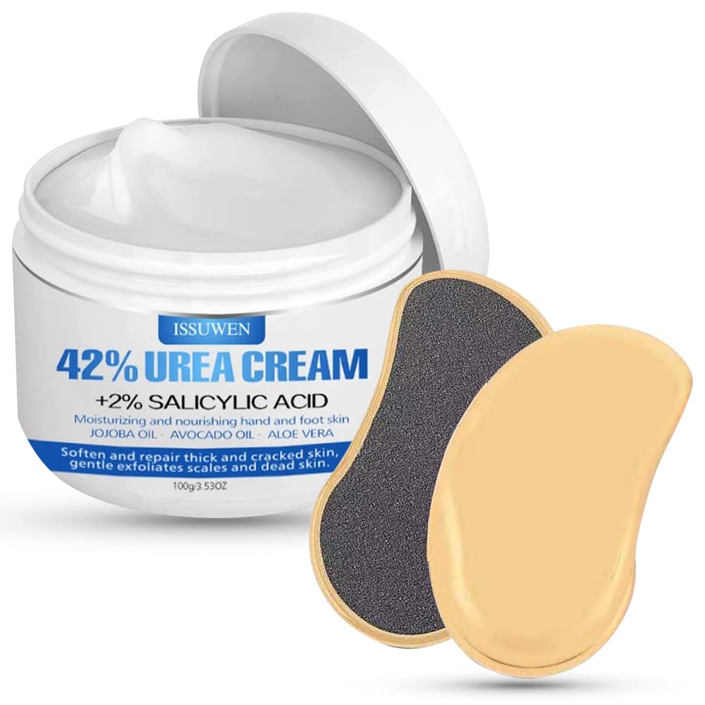 KANZA - Urea Cream for Cracked Feet,Hands with Foot File Combo Set | Callus Remover Hand Cream, Foot Cream for Dry Cracked Feet, Hands, Heels, Elbows, Nails, Knees | For Men And Women | 100g
