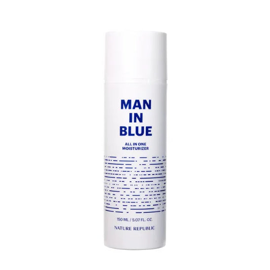 Nature Republic Man In Blue All In One Moisturizer - Daily Fresh Facial Lotion, Korean Natural Hydrating Simple Skin Care For Men Dry Beard Face, Rich, Lightweight, 150ml / 5.07 Fl.Oz.
