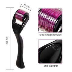 540 Titanium Microneedle Derma Roller Skin Care for Face Facial Wrinkles Hair Loss Stretch Marks Hair Regrowth Micro Needles Professional Microneedling Derma Needling Kit with Case,0.3mm