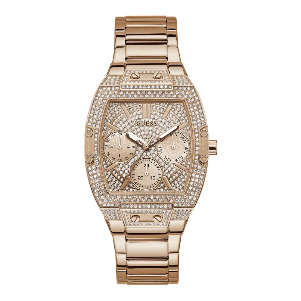 Guess Factory Rose Gold-Tone Square Multifunction Watch