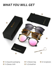 SUNGAIT Vintage Round Sunglasses for Women Men Classic Retro Designer Style