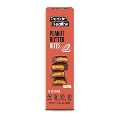 Freakin Healthy Peanut Butter Bites 80g – 4 Individually Wrapped Bites, Plant Based Nut Butter Snack with Raw Chocolate, Grab & Go