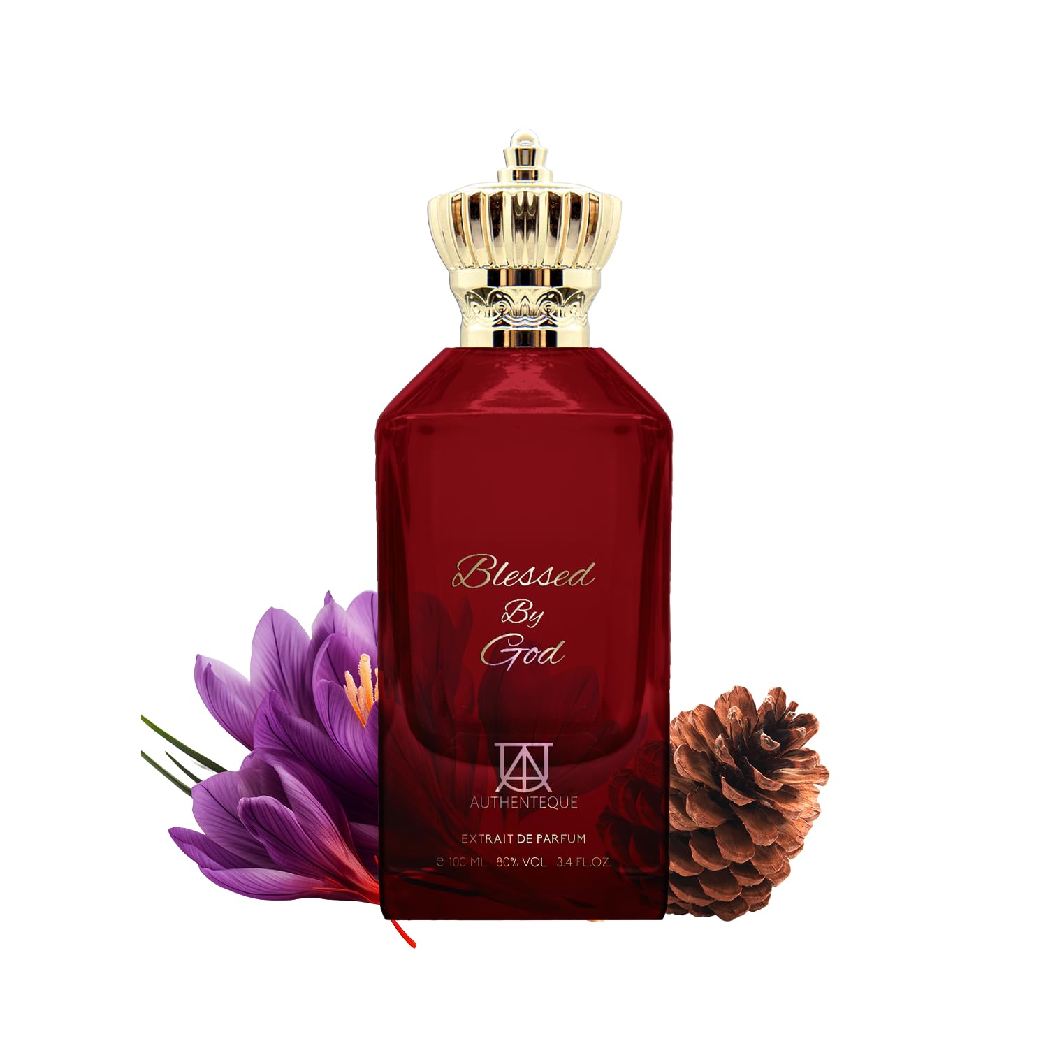 AUTHENTEQUE - Blessed by God Perfumes for Women & Men - Inspired by MFK’S baccarat Rouge 540 - Unisex Perfume - 3.4 Fl Oz - Long lasting Fragrance - Amberwood, Ambergris, Saffron, Jasmine - 100ml