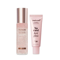 medicube PDRN Sun Care & Glow Duo, Pink PDRN Collagen Glow Jelly Mist Serum (100ml) and Collagen Glow Sunscreen (50ml) | SPF Care with No white Cast and Just Glow, Salmon DNA for Firmer, Plump Skin