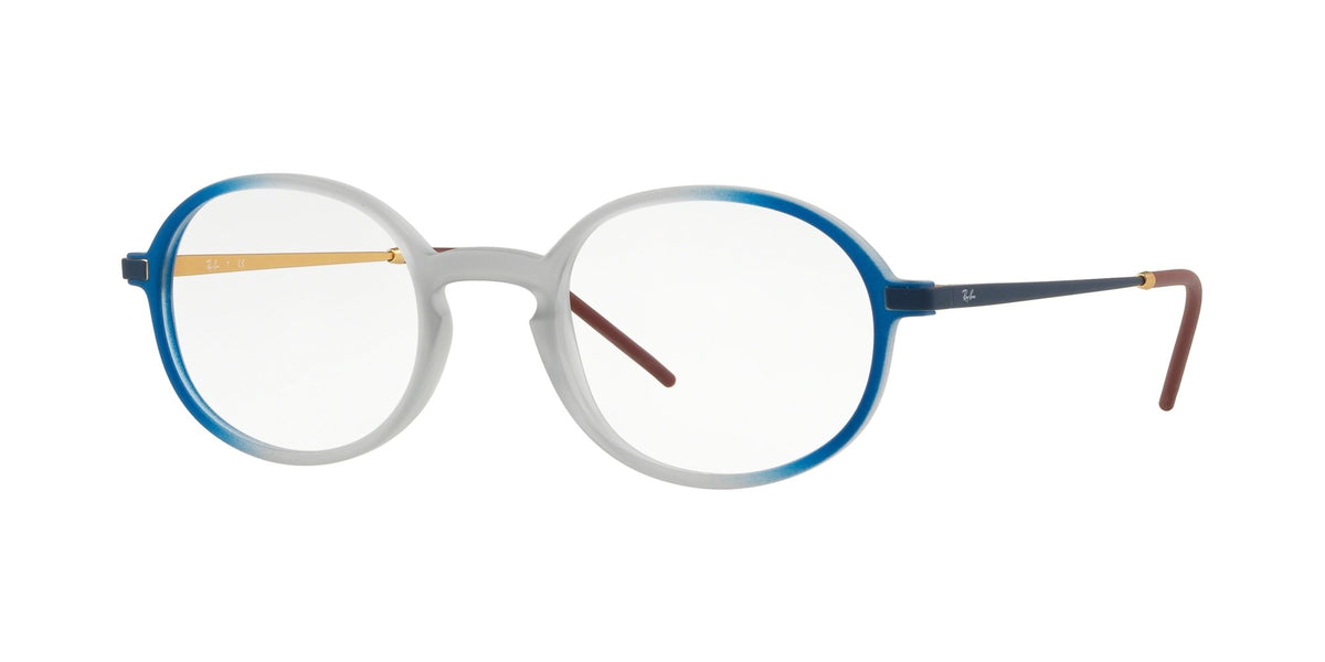Ray-Ban Unisex Adults’ 0RX 7153 5821 52 Optical Frames, Grey (Rubber Light Grey On Top Blue)