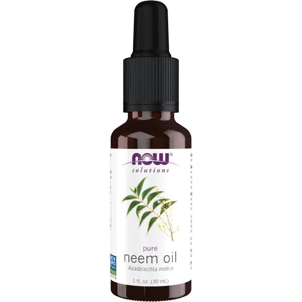 NOW Foods Solutions, Neem Oil, 100% Pure, Made From Azadirachta Indica (Neem) Seed Oil, Natural Relief from Irritation and Other Skin Issues, 1-Ounce, Ingredients: 100% pure neem oil