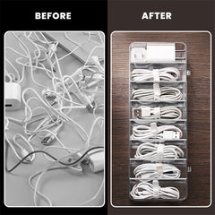 neotimely Data Cable Organizer Storage Box With Lid cables Organizer Box，Transparent Charger Cable Organiser ，Desk Accessories Storage Organizer Cable Management Tidy With 10 Cable Ties Straps