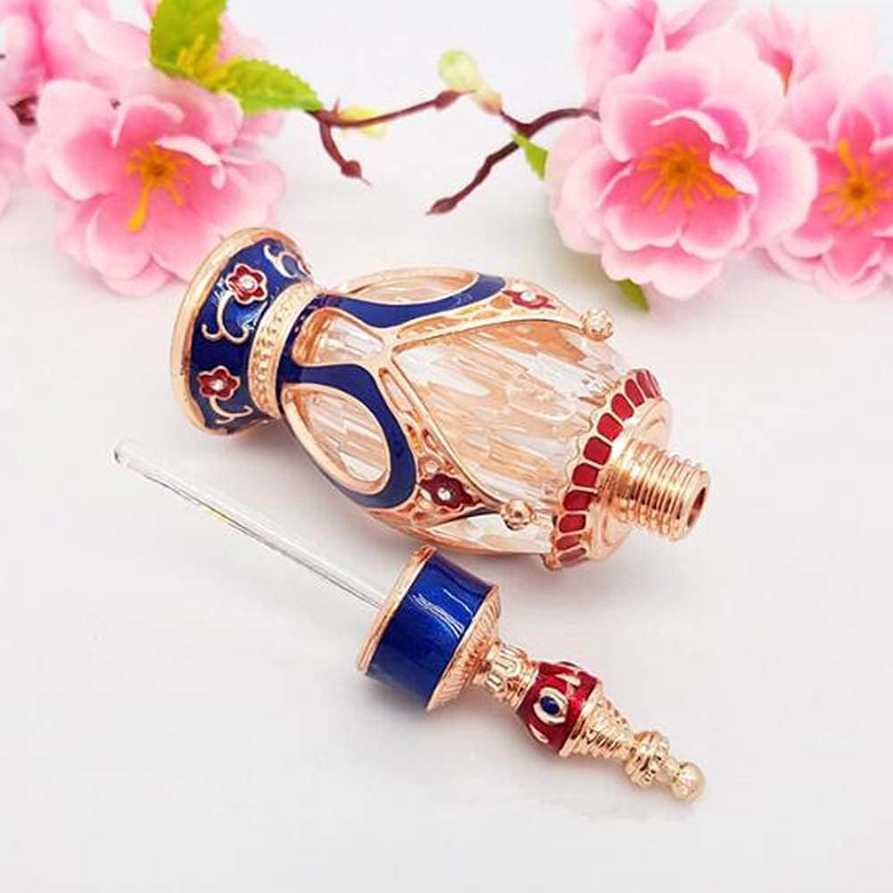 10ML Vintage Essential Oil Bottle Rose Gold Blue Red Perfume Bottle Crown Empty Bottle Refillable Container