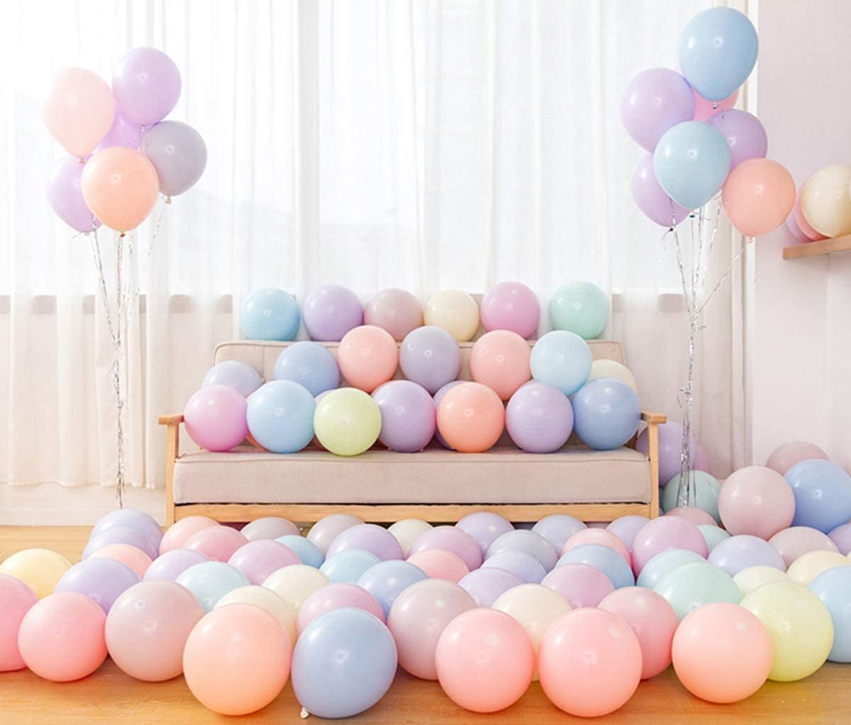 SKY-TOUCH 100 pcs Macaron Latex Party Balloons，Candy Colored Latex Party Balloons For Wedding, Graduation, Kids Birthday Party,Christmas,Baby Shower, Party Supplies, Arch Balloon Tower
