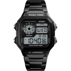 SKMEI Sport watch Stainless Steel Waterproof-resistant Digital Backlight Man