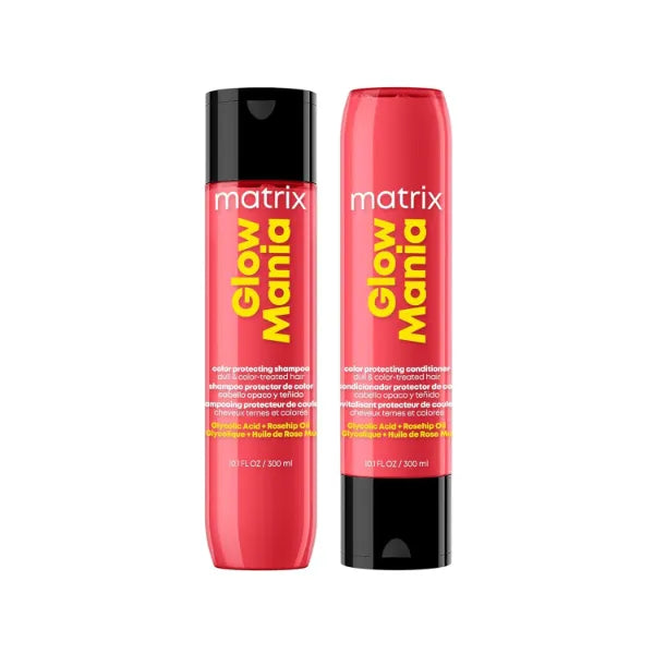 Matrix Glow Mania Color Protecting Shampoo & Conditioner Set – Hydrates, Enhances Shine & Protects Color-Treated Hair with Glycolic Acid & Rosehip Oil