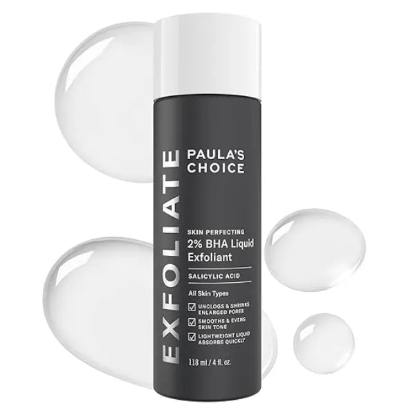 Paula's Choice SKIN PERFECTING 2% BHA Liquid Salicylic Acid Exfoliant-Facial Exfoliant for Enlarged Pores, Wrinkles & Fine Lines, Suitable for Blackhead-Prone Skin, Fragrance-Free