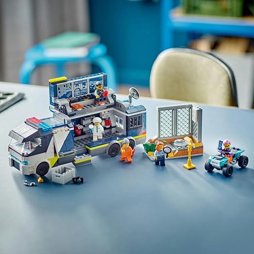 LEGO City Police Mobile Crime Lab Truck Toy for 7 Plus Year Old Boys, Girls & Kids, Vehicle Set with Quad Bike, 2 Officer, 1 Scientist and 2 Crook Minifigures for Pretend Play, Birthday Gifts 60418