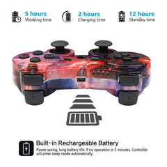 CHENGDAO PS3 Controller Wireless Double Shock Gamepad for Playstation 3 Remote, 6-axis Wireless PS3 Controller with Charging Cable