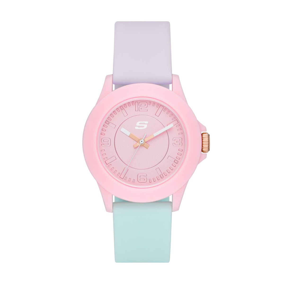 Skechers Women's Rosencrans Mid Quartz Plastic and Silicone Casual Sports Watch - Pink/Purple/Green