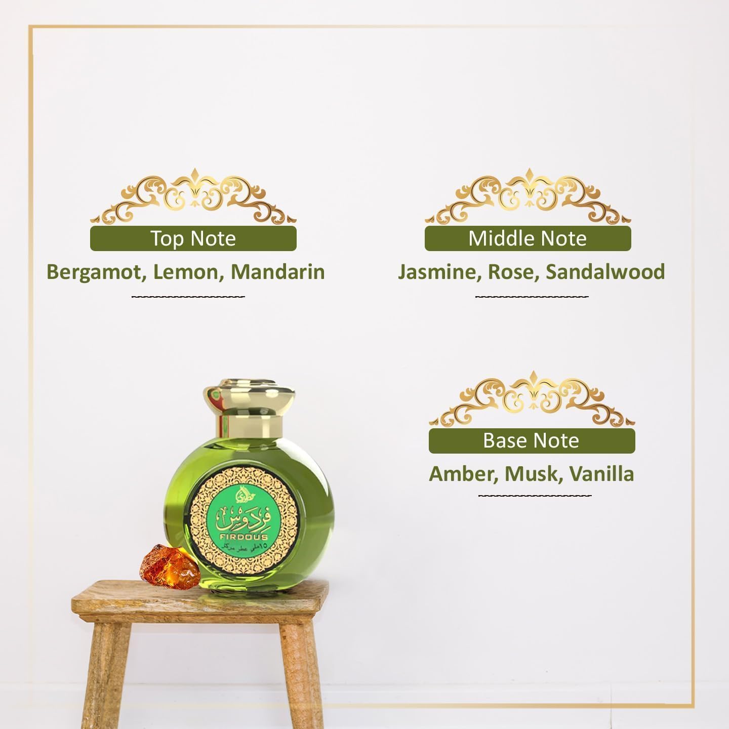 My Perfumes FIRDOUS from OTOORI Non Alcoholic Concentrated Perfume Oil or Attar for Men and Women, 15ml