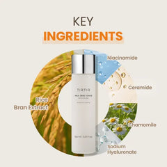 TIRTIR Milk Skin Rice Toner - Deep Moisturizing, Hydrating and Refreshing for face, Niacinamide, Ceramide, Rice Bran Extract, Nature-Oriented Ingredients, Korean Skin Care, Vegan, 150ml / 5.07 fl.oz.