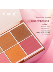 UCANBE 8-Color Blush & Contour Palette - Versatile Face Sculpting, Highly Pigmented Matte, Smooth Natural Finish, Long-Lasting Bronzer & Blush Powder. (8-Color Contour & Blush Palette, STUB083-01)