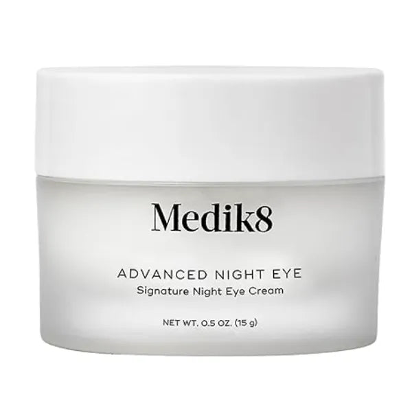 Medik8 Advanced Night Eye Cream Multi Peptide and Caffeine Eye Cream Night Moisturizer for Smoothing Wrinkles, Puffiness and Dark Circles 0.5 oz