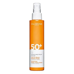 Clarins Body Sunscreen Lotion Spray Broad Spectrum SPF 50+ UVA/UVB Protection Lightweight and No White Cast Enriched with Antioxidants All Skin Types, including Sensitive Skin 5 Ounces