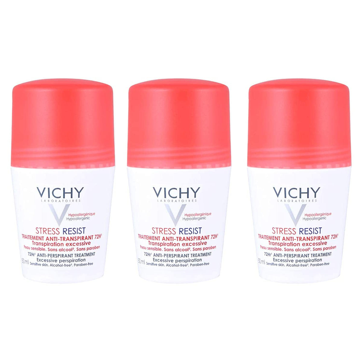 VICHY 72H Unisex Stress Resist Anti-Transpirant (50ml)- Set of 3