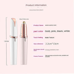 BONITA Multifunctional Electric Eyebrow Trimmer Pencil Portable Facial Painless Hair Removal for Face, Upper Lip, Chin, USB Rechargeable,Automatic Eyebrow Trimmer For Men And Women (ROSE GOLD-02)