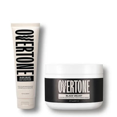 Overtone Semi Permanent Hair Color & Maintenance Daily Conditioner Set, Black Velvet