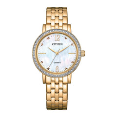 Citizen EQ3003-50W Quartz Wrist Watch for Women, 26 mm Diameter, Gold