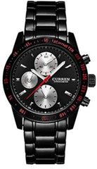 Curren Casual Watch For Men Analog Stainless Steel - Curren-8016 - Black