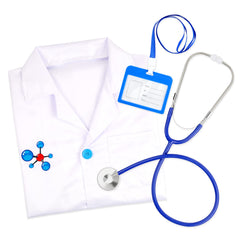 Doctor Costume Kit for Kids, Kids Doctor Costume, Halloween Costumes for Girls with Doctor Coat, Stethoscope for Girls