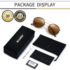 Joopin Polarized Semi Rimless Sunglasses Men Women, Classic Half Frame Sun Glasses UV400 Protection
