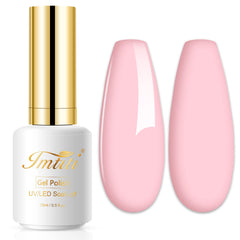 Imtiti Pastel UV Nail Polish, 1 Piece 15 ml Pastel Pink UV Gel Nail Polish Soak Off LED Gel Nail Polish Spring Summer Gel Nail Polish DIY Nail Art Starter Manicure Salon Gel Polish UV Kit for Girls