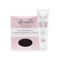 Loving Tan Deluxe Tan Remover Gel + Reusable Self Tanner Removing & Skin Polishing Glove Effective & Gentle Self Tanning Remover for All Skin Types  Sulphate, Paraben & PEG Free 3.3 FlOz