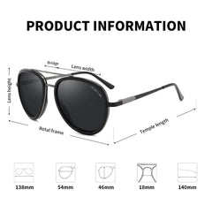 PUKCLAR Sunglasses for Men Polarized Lightweight TR90 Frame UV400 Spring Hinges Sunglasses