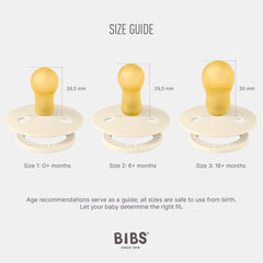 BIBS Colour Baby Pacifier 2-Pack | Made in Denmark | BPA Free Dummy Soother, Round Natural Rubber Latex, Size 1 (0-6 Months), Sand/Pistachio