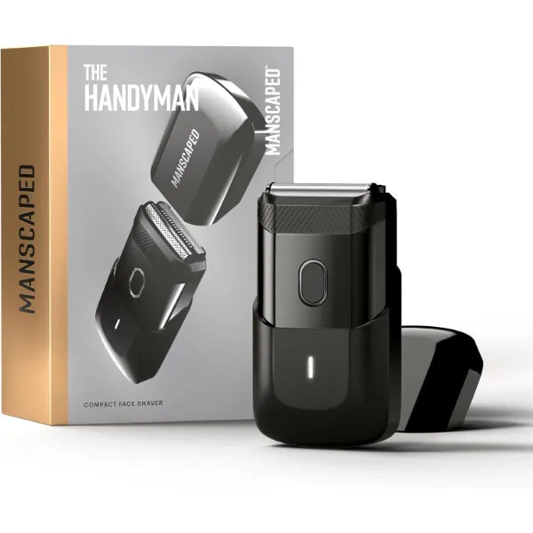 MANSCAPED The Handyman Compact Face Shaver – Portable Men’s Travel Facial Hair Groomer, USB-C Rechargeable Razor, Electric Foil Face Shaver, Waterproof, Cordless, Dual-Action SkinSafe Foil Blades