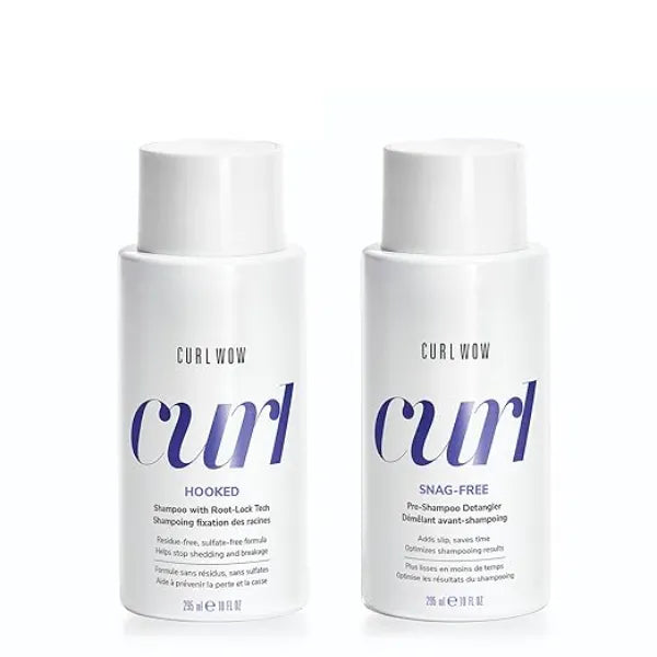COLOR WOW Dynamic Wash Day Duo  Featuring Curl Wow SNAG FREE pre-shampoo detangler and HOOKED 100% Clean Curl Shampoo this dup lets you give knots the slip before shampooing